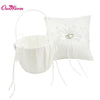 Wedding Ring Pillow Flower Basket with Satin Ribbon Bow